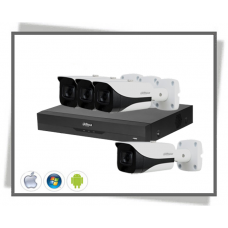HDCVI Dahua Ultra Hd 4k Videoovervågning Starlight Fixed-focal Bullet Camera Sæt 4
